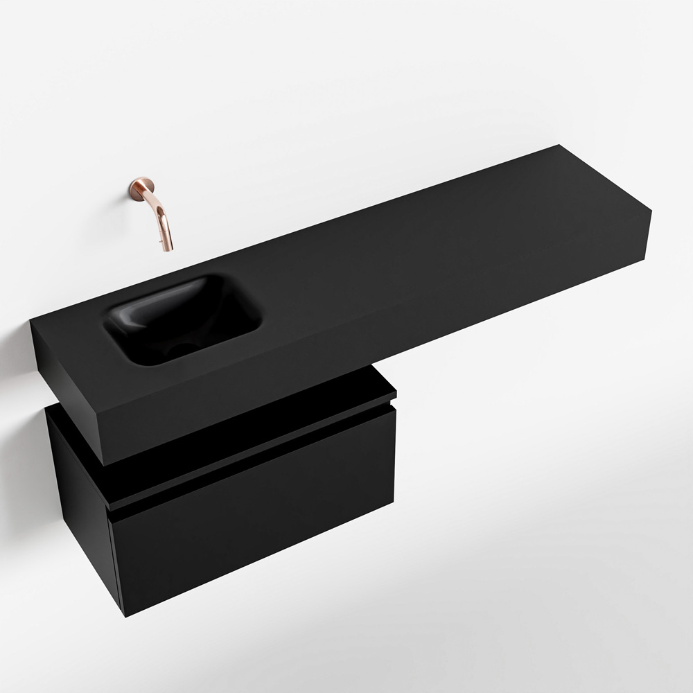 MONDIAZ ANDOR 60cm toiletmeubel urban. LEX 120cm wastafel urban positie links. Zonder kraangat - Afbeelding 4