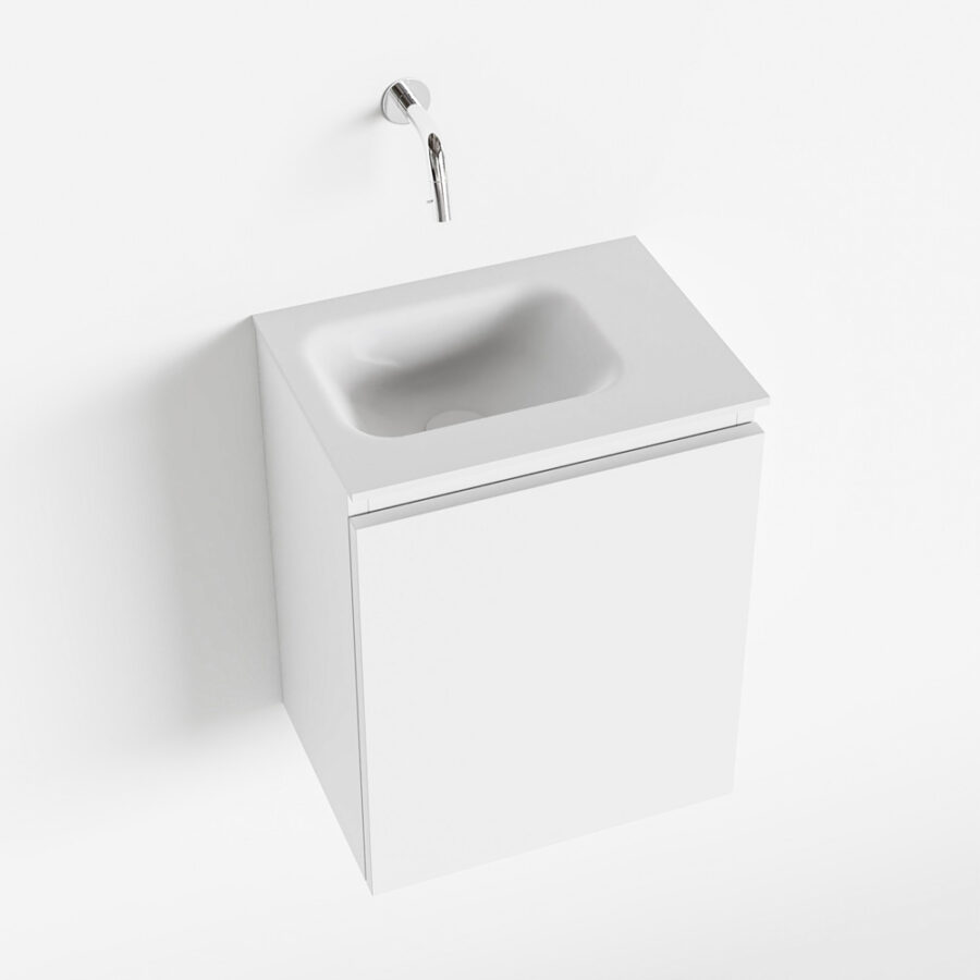 MONDIAZ OLAN 40cm toiletmeubel talc. LEX wastafel talc positie links. Zonder kraangat - Afbeelding 4