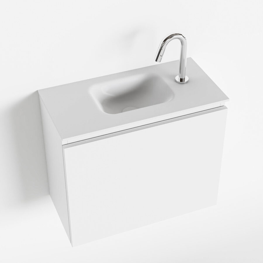 MONDIAZ OLAN 60cm toiletmeubel talc. LEX wastafel talc positie midden. Met 1 kraangat - Afbeelding 4