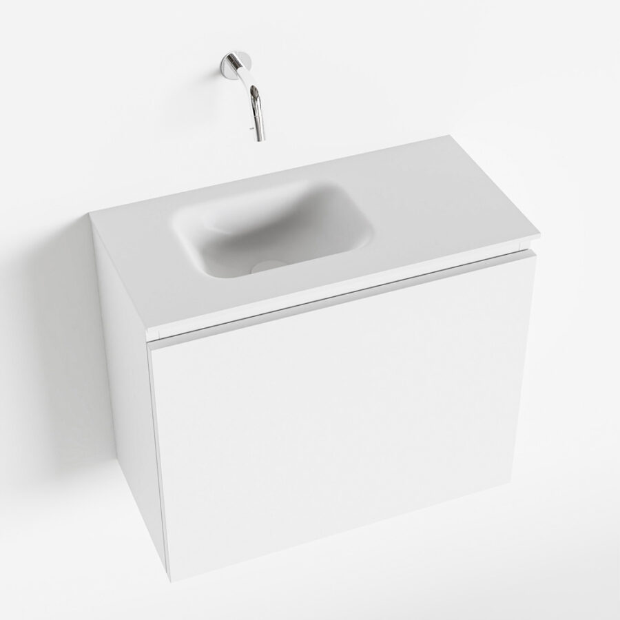 MONDIAZ OLAN 60cm toiletmeubel talc. LEX wastafel talc positie links. Zonder kraangat - Afbeelding 4