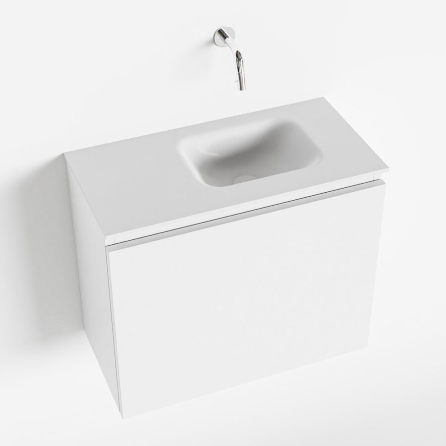 MONDIAZ OLAN 60cm toiletmeubel talc. LEX wastafel talc positie rechts. Zonder kraangat - Afbeelding 4
