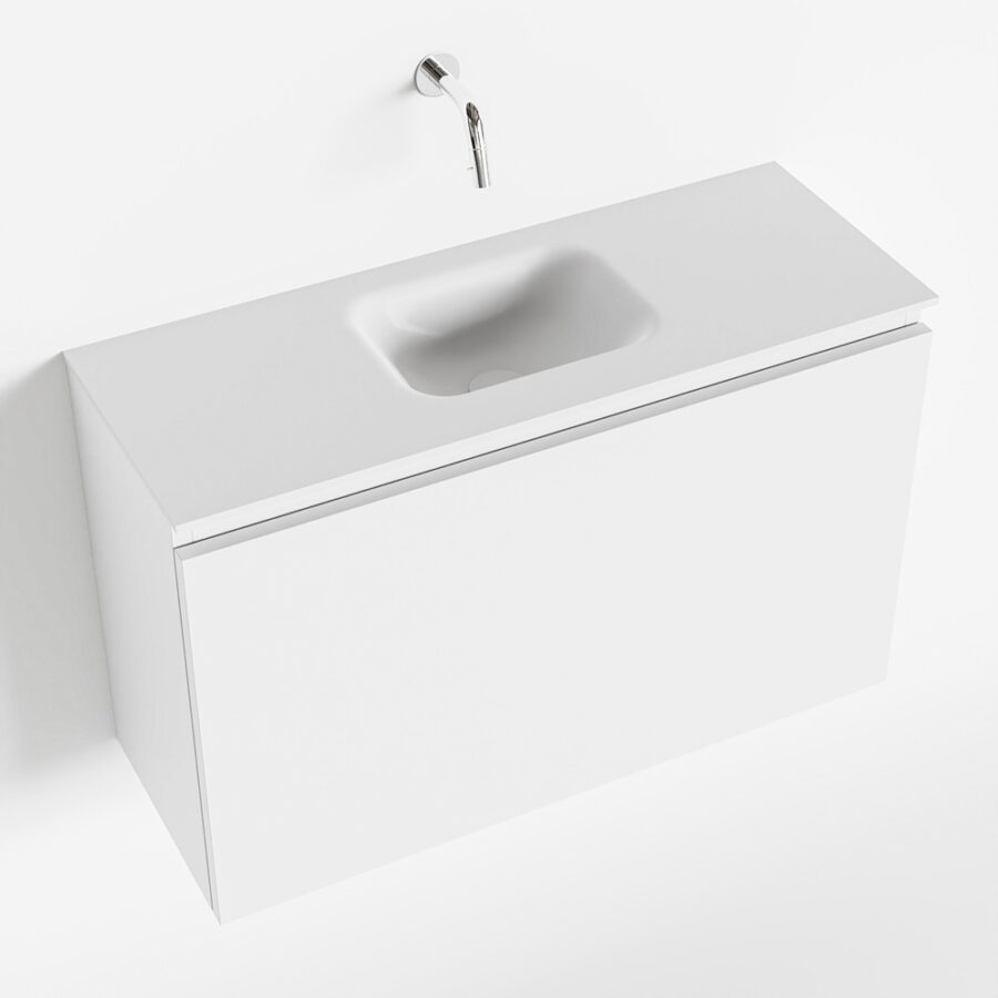 MONDIAZ OLAN 80cm toiletmeubel talc. LEX wastafel talc positie midden. Zonder kraangat - Afbeelding 4