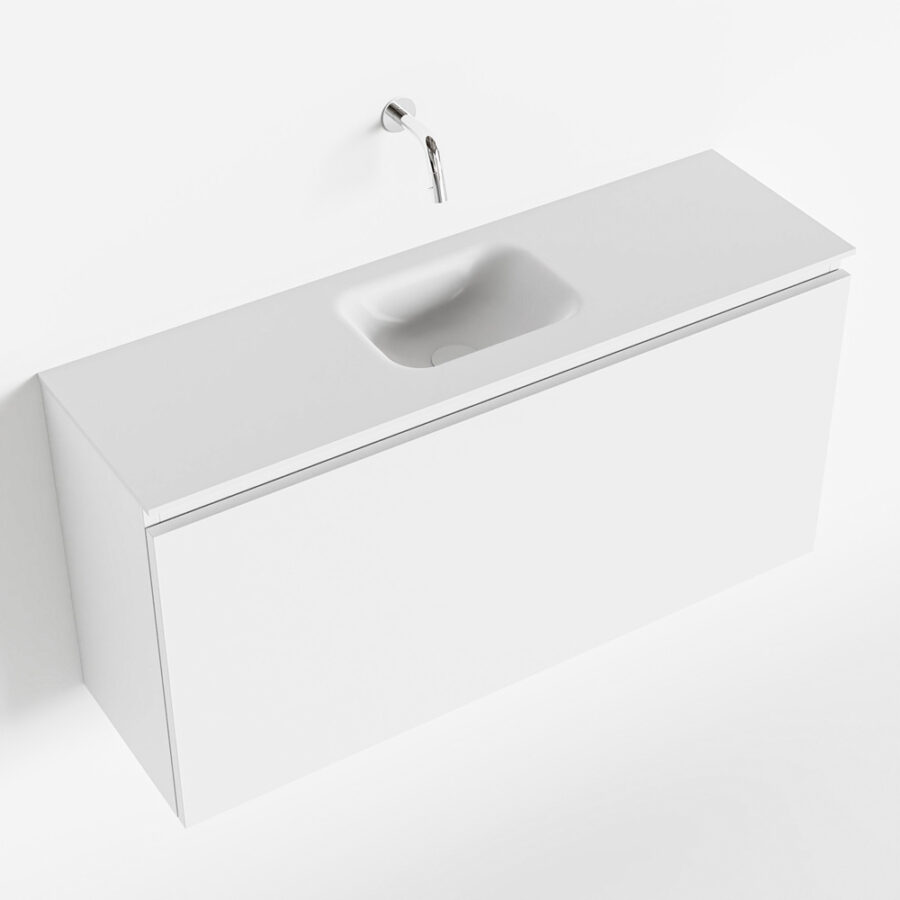 MONDIAZ OLAN 100cm toiletmeubel talc. LEX wastafel talc positie midden. Zonder kraangat - Afbeelding 4