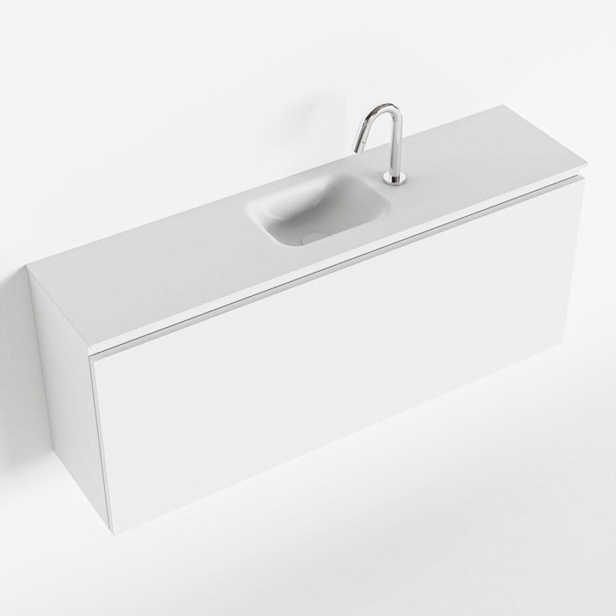MONDIAZ OLAN 120cm toiletmeubel talc. LEX wastafel talc positie midden. Met 1 kraangat - Afbeelding 4