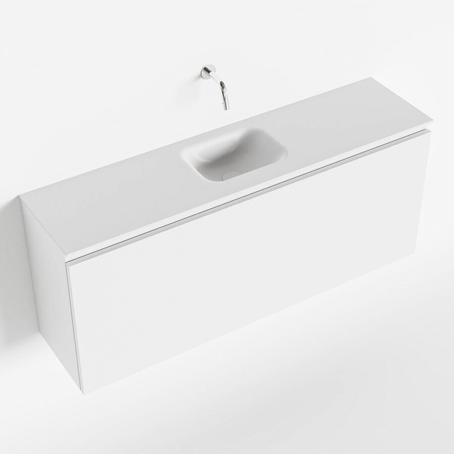 MONDIAZ OLAN 120cm toiletmeubel talc. LEX wastafel talc positie midden. Zonder kraangat - Afbeelding 4