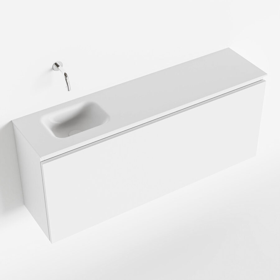 MONDIAZ OLAN 120cm toiletmeubel talc. LEX wastafel talc positie links. Zonder kraangat - Afbeelding 4