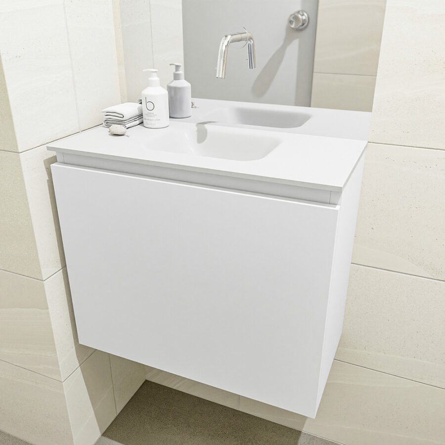 MONDIAZ OLAN 60cm toiletmeubel talc. LEX wastafel talc positie midden. Zonder kraangat - Afbeelding 3