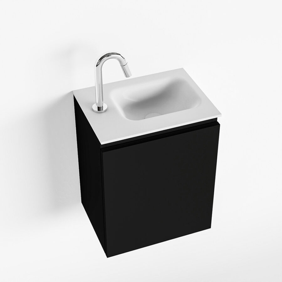 MONDIAZ OLAN 40cm toiletmeubel urban. LEX wastafel talc positie rechts. Met 1 kraangat - Afbeelding 4