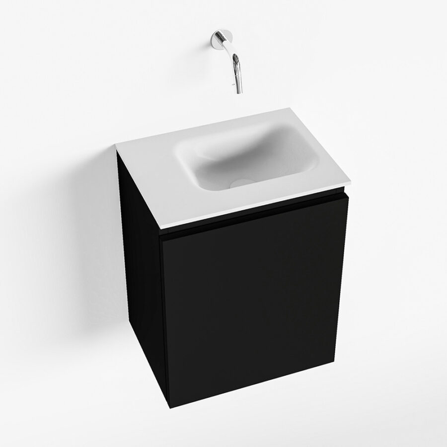 MONDIAZ OLAN 40cm toiletmeubel urban. LEX wastafel talc positie rechts. Zonder kraangat - Afbeelding 4