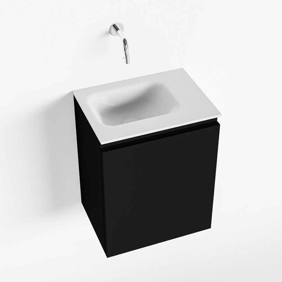 MONDIAZ OLAN 40cm toiletmeubel urban. LEX wastafel talc positie links. Zonder kraangat - Afbeelding 4