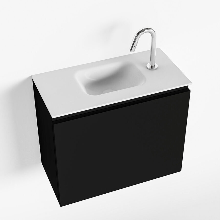 MONDIAZ OLAN 60cm toiletmeubel urban. LEX wastafel talc positie midden. Met 1 kraangat - Afbeelding 4