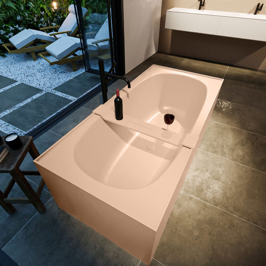 MONDIAZ FREEZE vrijstaand bad 180x85cm kleur Rosee / Rosee - Afbeelding 4