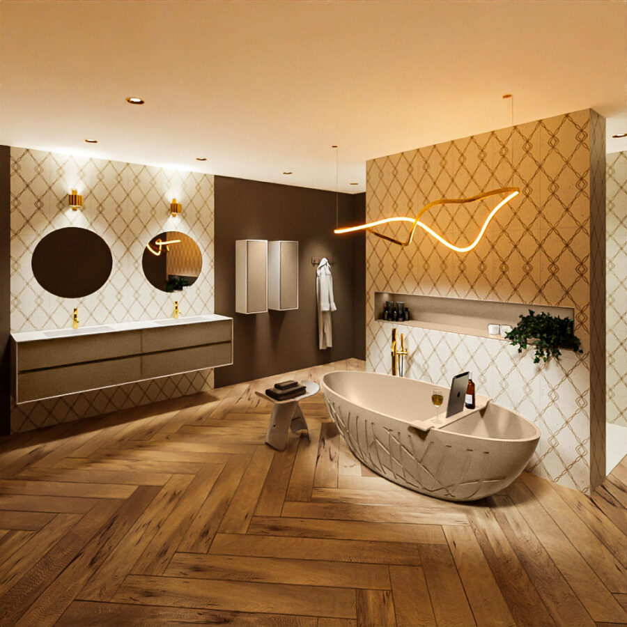 MONDIAZ HOLM vrijstaand bad 180x85cm kleur Oro / Oro - Afbeelding 3