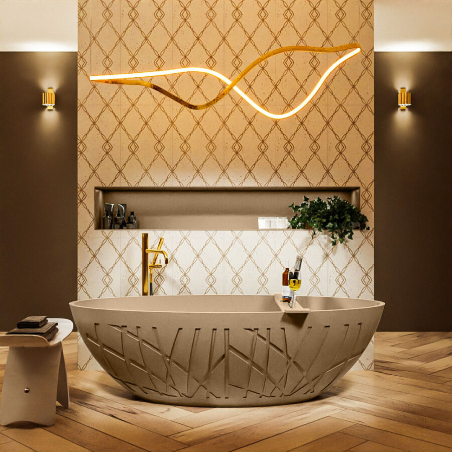 MONDIAZ HOLM vrijstaand bad 180x85cm kleur Oro / Oro - Afbeelding 4