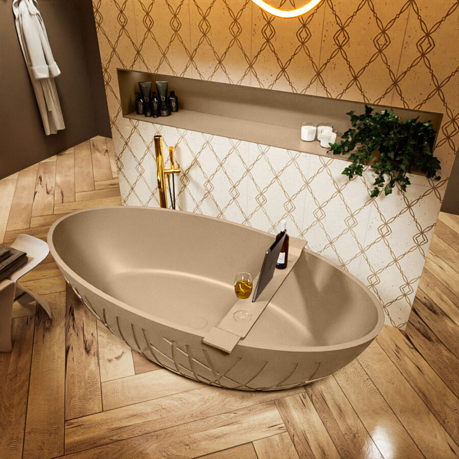 MONDIAZ HOLM vrijstaand bad 180x85cm kleur Oro / Oro - Afbeelding 2