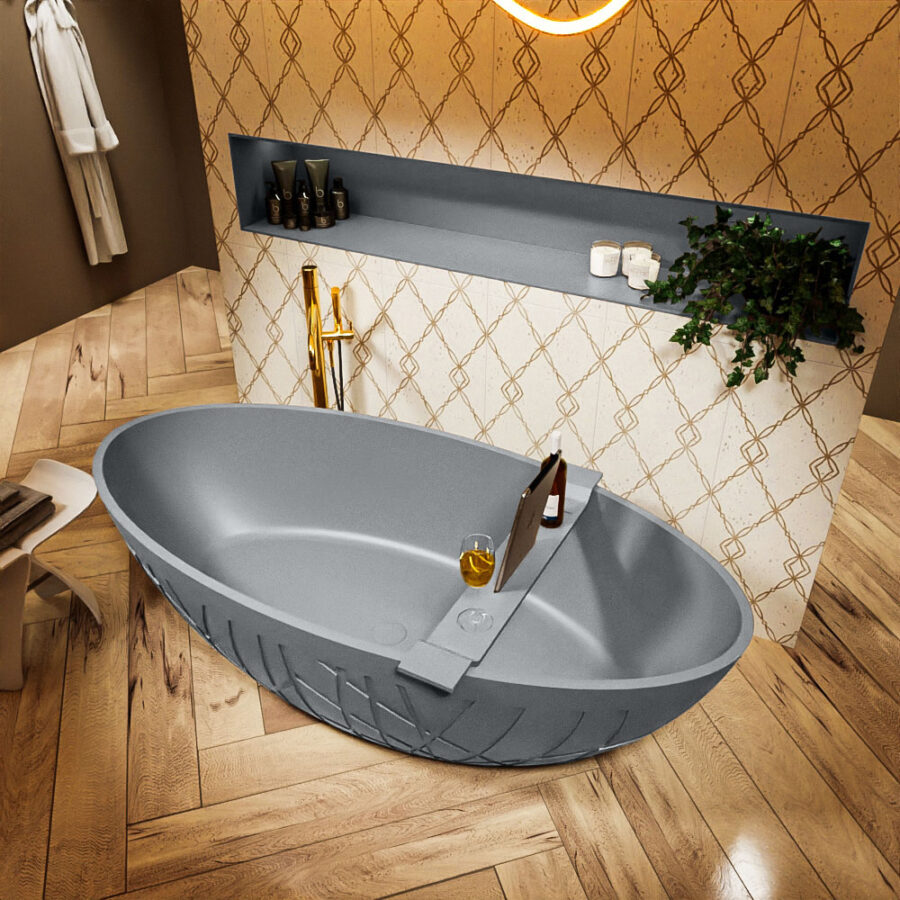 MONDIAZ HOLM vrijstaand bad 180x85cm kleur Plata / Plata - Afbeelding 2