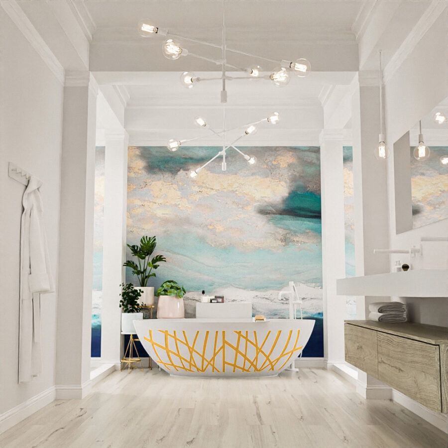 MONDIAZ HOLM DESIGN  vrijstaand bad 180x85cm kleur Ocher / Talc