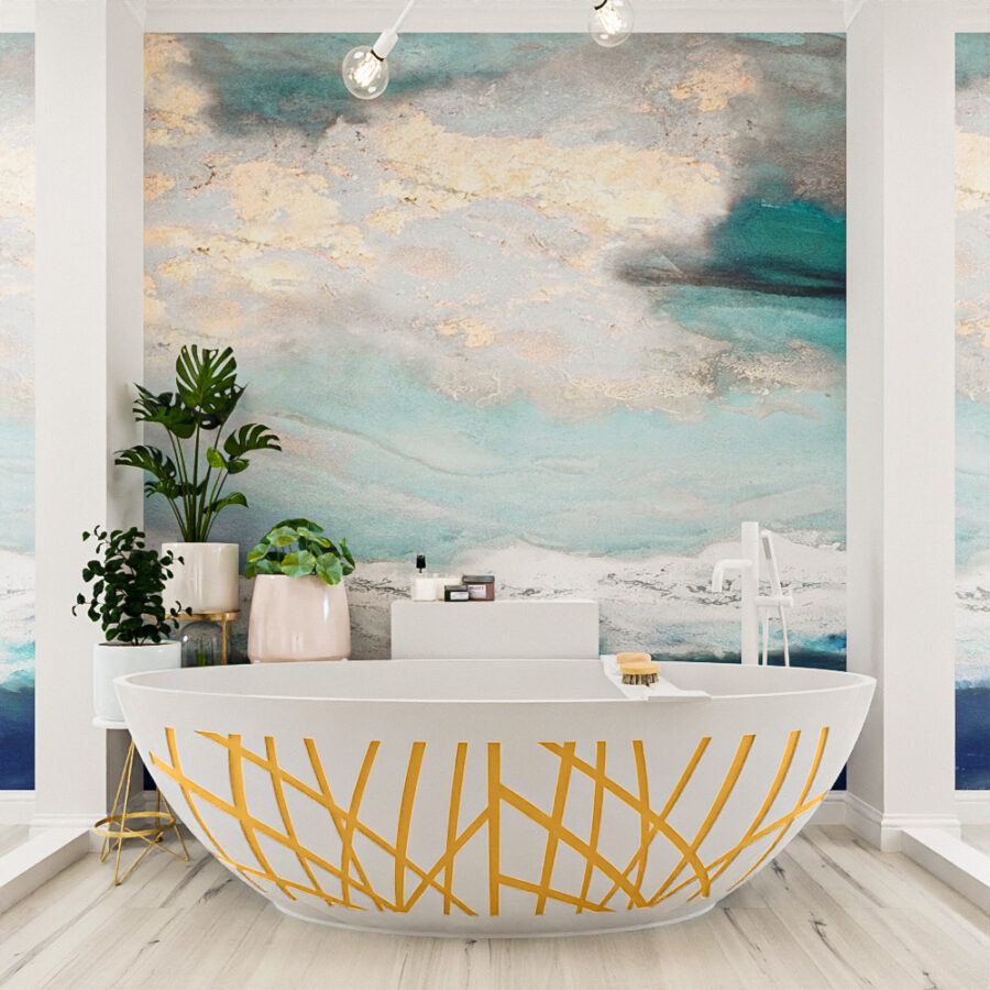 MONDIAZ HOLM DESIGN  vrijstaand bad 180x85cm kleur Ocher / Talc - Afbeelding 2
