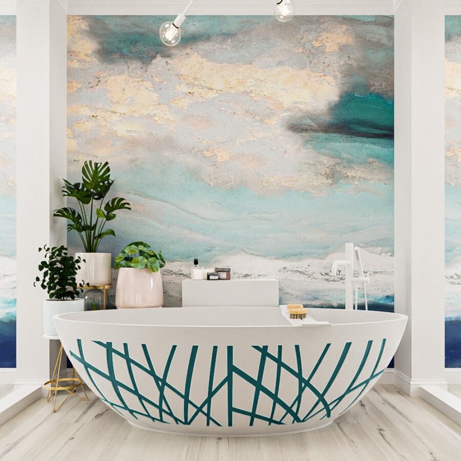 MONDIAZ HOLM DESIGN  vrijstaand bad 180x85cm kleur Smag / Talc - Afbeelding 2