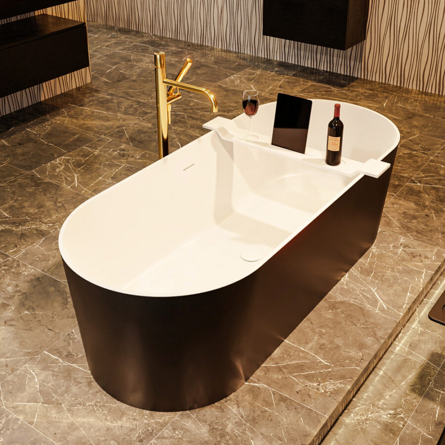 MONDIAZ NOBLE vrijstaand bad 180x75cm kleur Urban / Talc