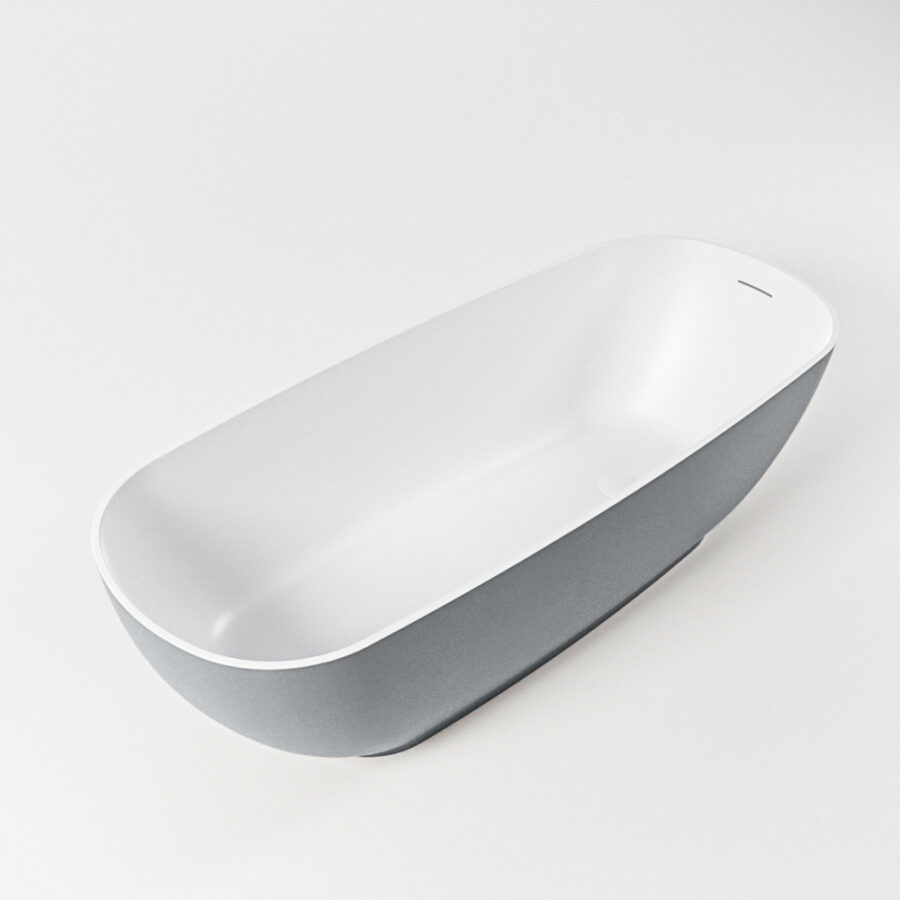 MONDIAZ ROCK vrijstaand bad 170x70cm kleur Plata / Talc - Afbeelding 5