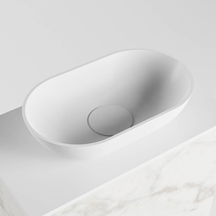 MONDIAZ FOWY toiletmeubel 40cm kleur Carrara. Waskom positie midden kleur talc | talc. Zonder kraangat - Afbeelding 7