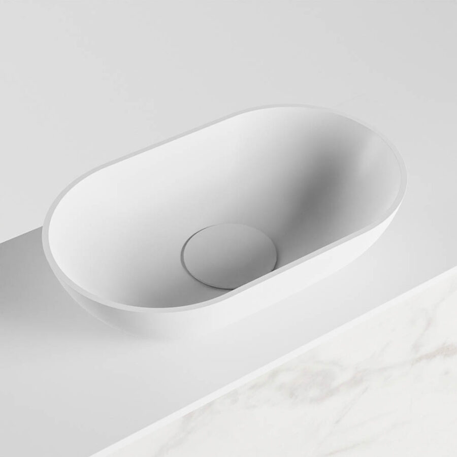 MONDIAZ FOWY toiletmeubel 50cm kleur Carrara. Waskom positie midden kleur talc | talc. Zonder kraangat - Afbeelding 7