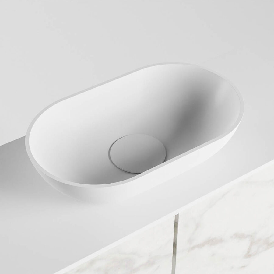 MONDIAZ FOWY toiletmeubel 60cm kleur Carrara. Waskom positie midden kleur talc | talc. Met 1 kraangat - Afbeelding 7