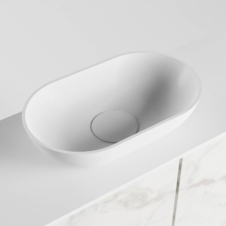 MONDIAZ FOWY toiletmeubel 60cm kleur Carrara. Waskom positie links kleur talc | talc. Met 1 kraangat - Afbeelding 7