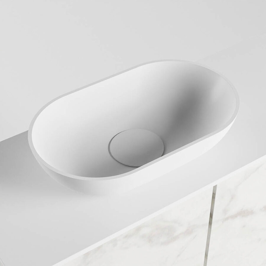 MONDIAZ FOWY toiletmeubel 60cm kleur Carrara. Waskom positie links kleur talc | talc. Zonder kraangat - Afbeelding 7
