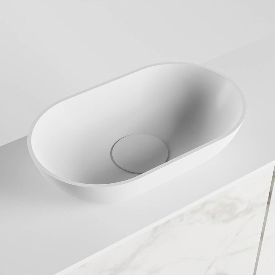 MONDIAZ FOWY toiletmeubel 80cm kleur Carrara. Waskom positie links kleur talc | talc. Met 1 kraangat - Afbeelding 7