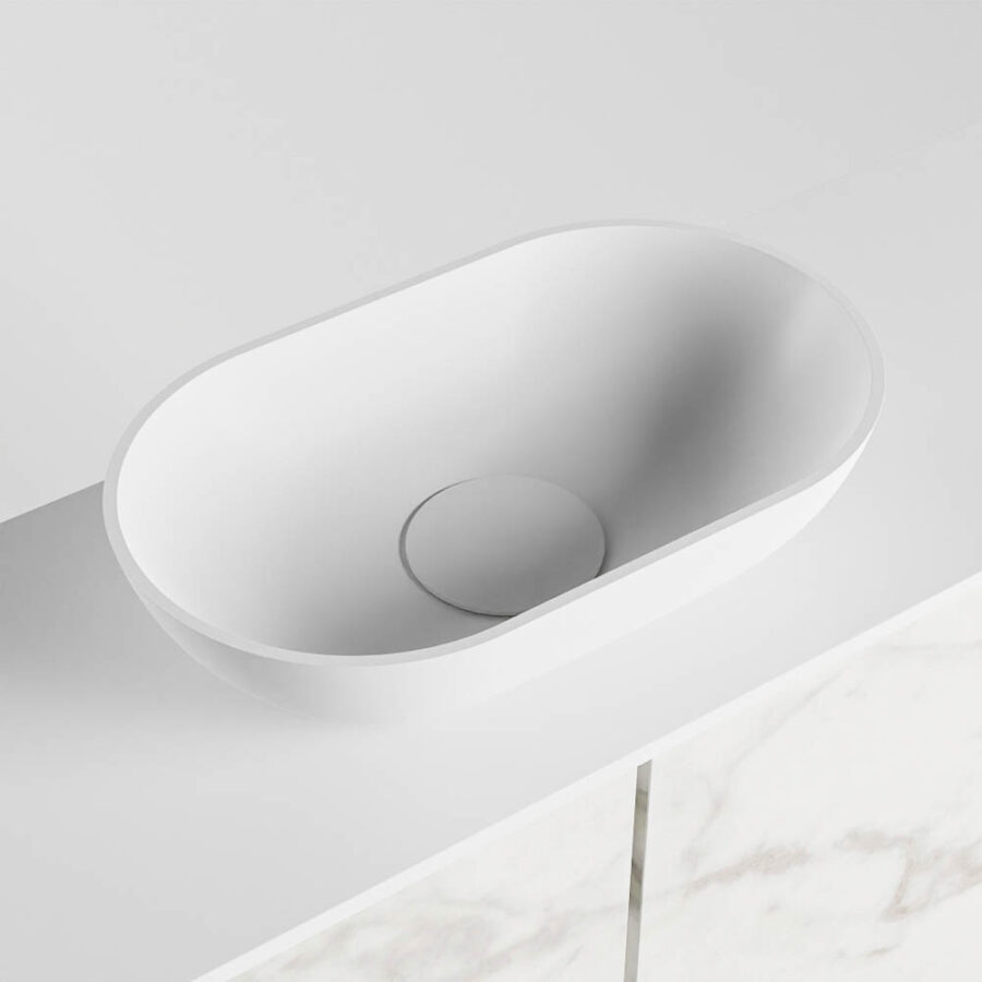 MONDIAZ FOWY toiletmeubel 80cm kleur Carrara. Waskom positie midden kleur talc | talc. Zonder kraangat - Afbeelding 7