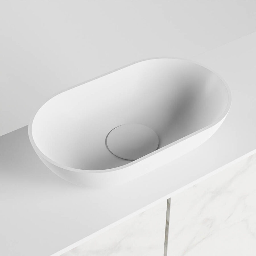 MONDIAZ FOWY toiletmeubel 100cm kleur Carrara. Waskom positie midden kleur talc | talc. Met 1 kraangat - Afbeelding 7