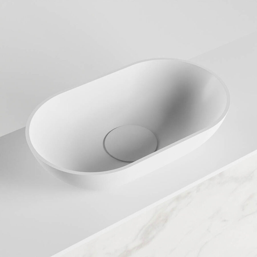 MONDIAZ FOWY toiletmeubel 100cm kleur Carrara. Waskom positie links kleur talc | talc. Zonder kraangat - Afbeelding 7