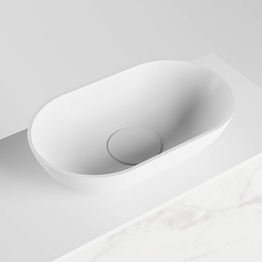MONDIAZ FOWY toiletmeubel 100cm kleur Carrara. Waskom positie rechts kleur talc | talc. Zonder kraangat - Afbeelding 7