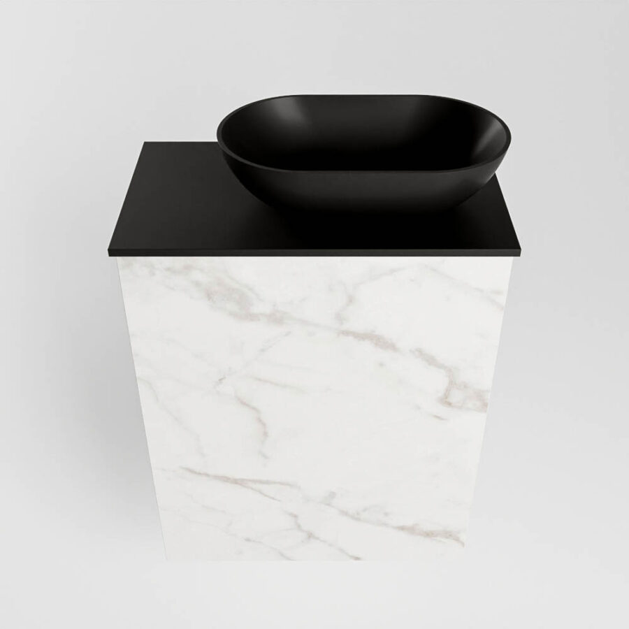 MONDIAZ FOWY toiletmeubel 40cm kleur Carrara. Waskom positie rechts kleur urban | urban. Met 1 kraangat - Afbeelding 5