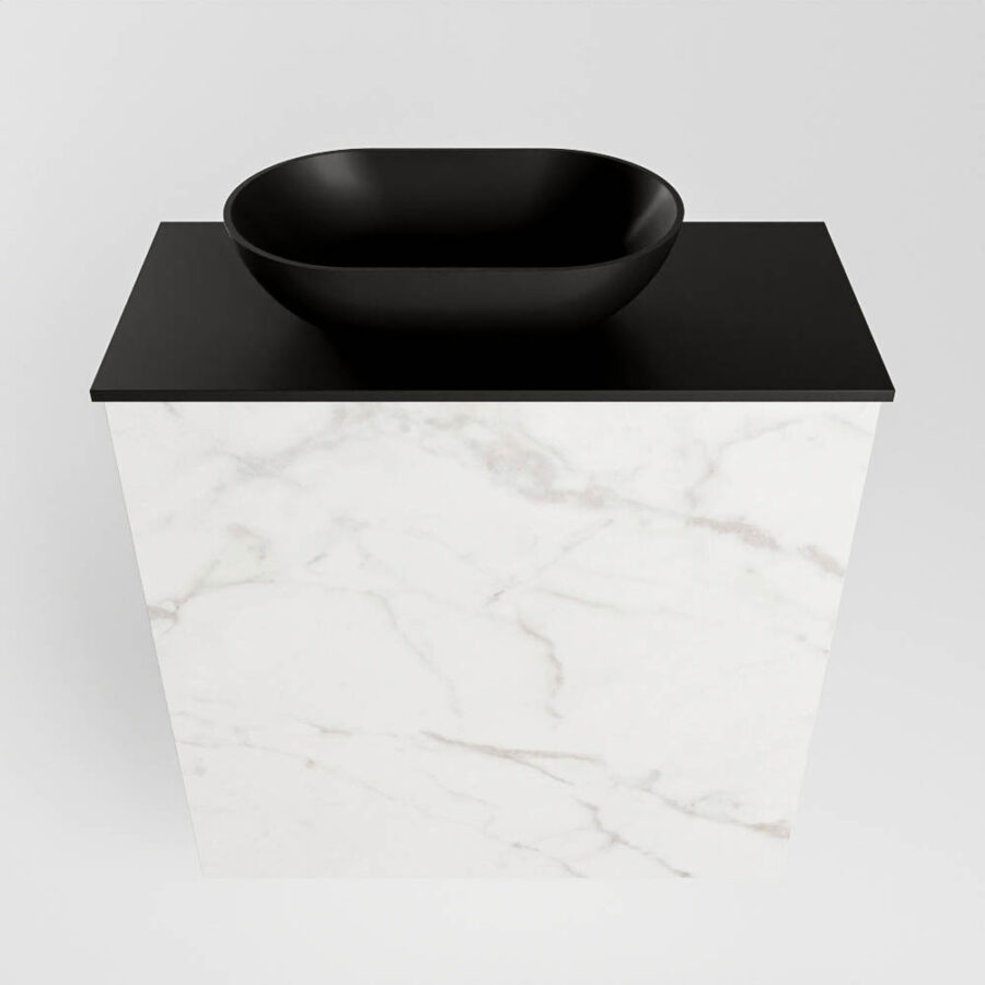 MONDIAZ FOWY toiletmeubel 50cm kleur Carrara. Waskom positie links kleur urban | urban. Met 1 kraangat - Afbeelding 5