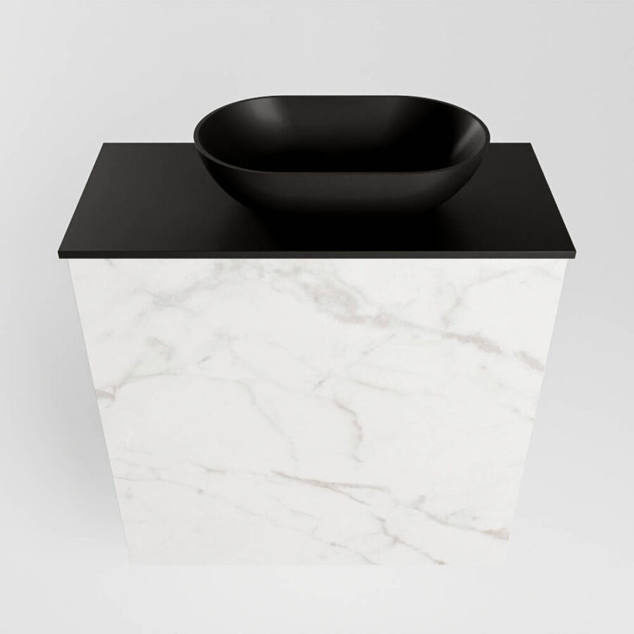 MONDIAZ FOWY toiletmeubel 50cm kleur Carrara. Waskom positie rechts kleur urban | urban. Met 1 kraangat - Afbeelding 5