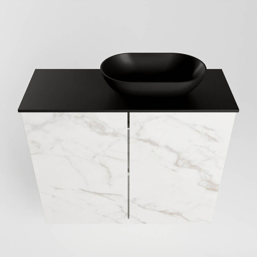 MONDIAZ FOWY toiletmeubel 60cm kleur Carrara. Waskom positie rechts kleur urban | urban. Met 1 kraangat - Afbeelding 5