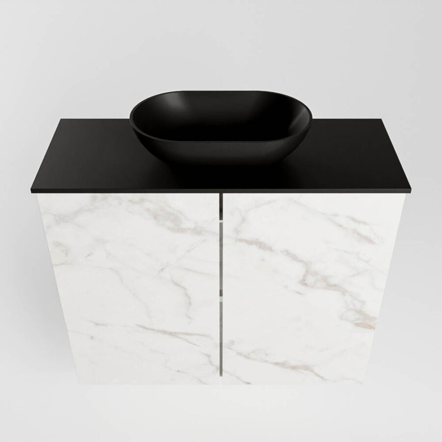 MONDIAZ FOWY toiletmeubel 60cm kleur Carrara. Waskom positie midden kleur urban | urban. Zonder kraangat - Afbeelding 5