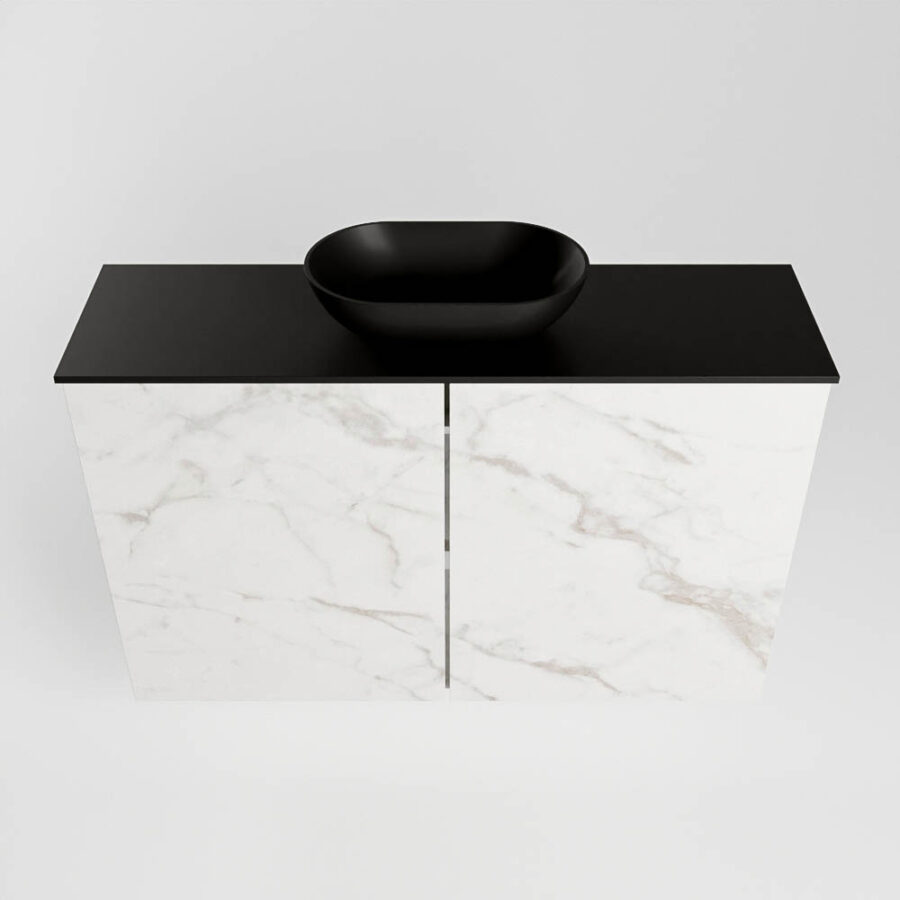 MONDIAZ FOWY toiletmeubel 80cm kleur Carrara. Waskom positie midden kleur urban | urban. Met 1 kraangat - Afbeelding 5