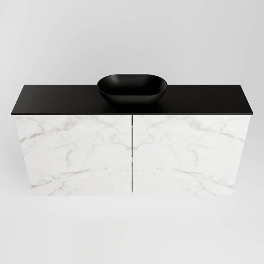 MONDIAZ FOWY toiletmeubel 100cm kleur Carrara. Waskom positie midden kleur urban | urban. Met 1 kraangat - Afbeelding 5