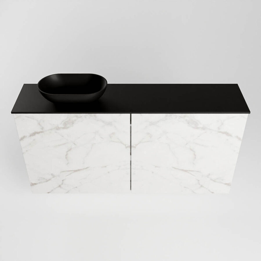 MONDIAZ FOWY toiletmeubel 100cm kleur Carrara. Waskom positie links kleur urban | urban. Met 1 kraangat - Afbeelding 5
