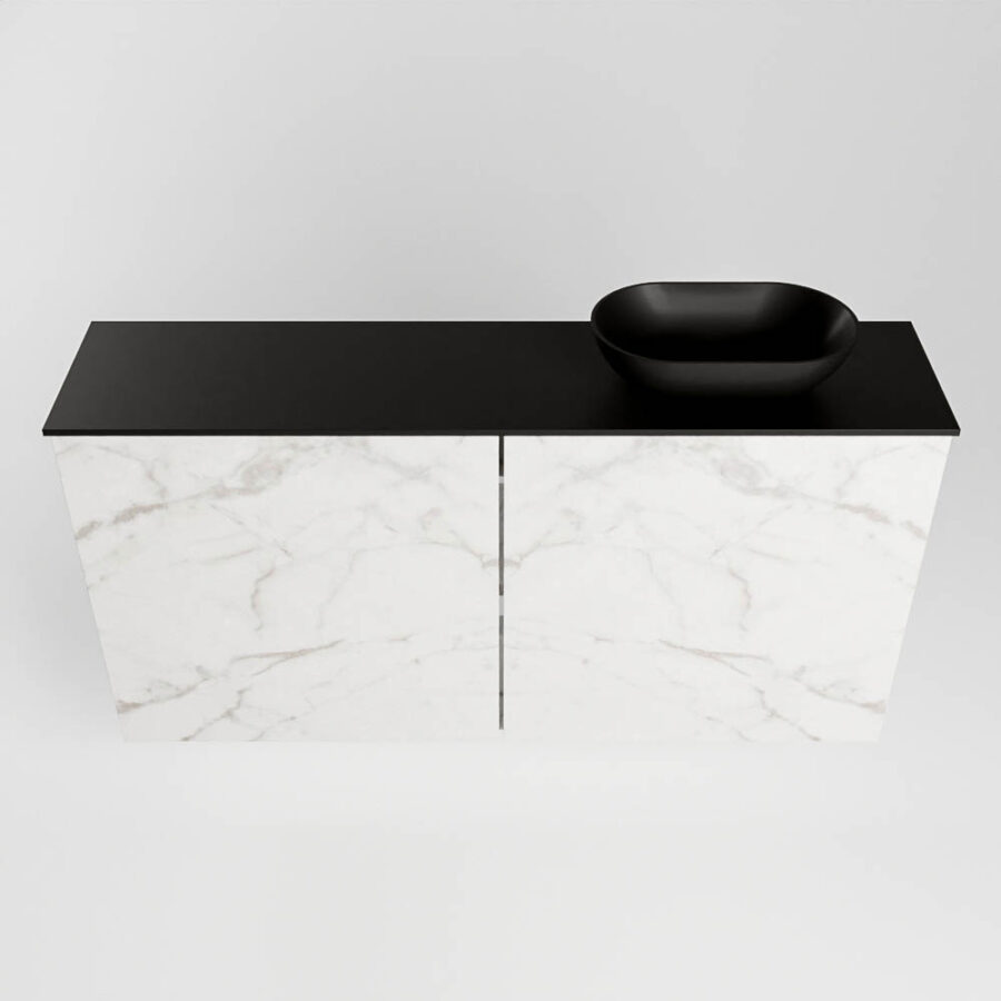 MONDIAZ FOWY toiletmeubel 100cm kleur Carrara. Waskom positie rechts kleur urban | urban. Zonder kraangat - Afbeelding 5