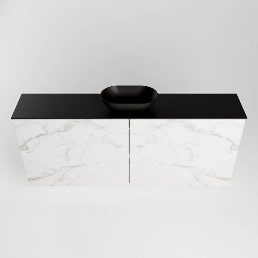MONDIAZ FOWY toiletmeubel 120cm kleur Carrara. Waskom positie midden kleur urban | urban. Met 1 kraangat - Afbeelding 5