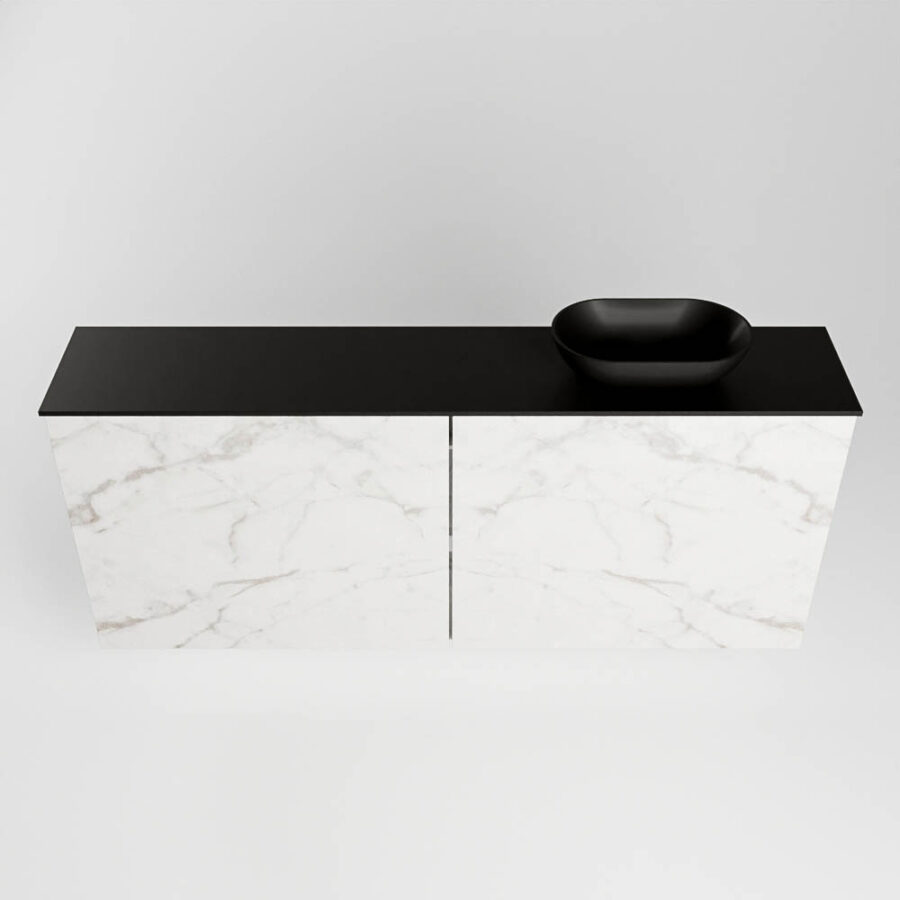 MONDIAZ FOWY toiletmeubel 120cm kleur Carrara. Waskom positie rechts kleur urban | urban. Met 1 kraangat - Afbeelding 5