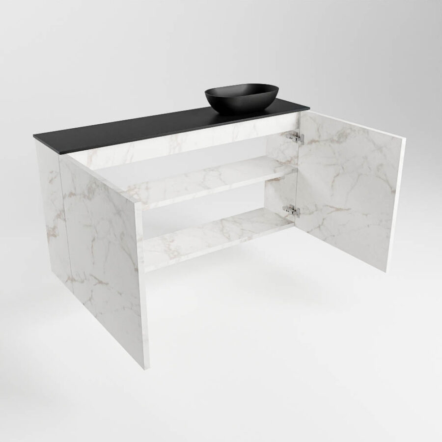 MONDIAZ FOWY toiletmeubel 100cm kleur Carrara. Waskom positie rechts kleur urban | urban. Met 1 kraangat - Afbeelding 6