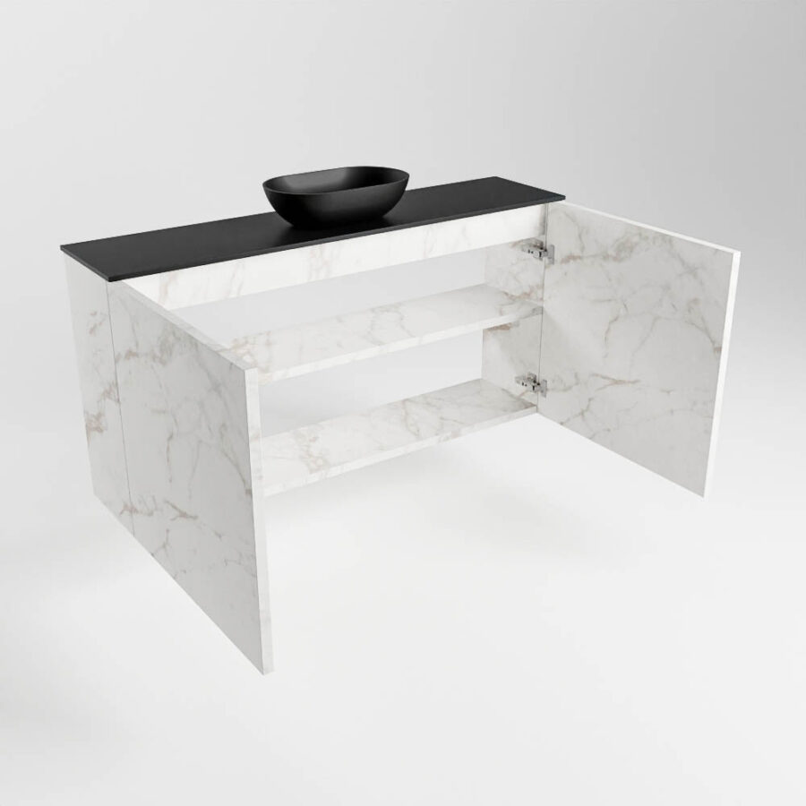 MONDIAZ FOWY toiletmeubel 100cm kleur Carrara. Waskom positie midden kleur urban | urban. Zonder kraangat - Afbeelding 6