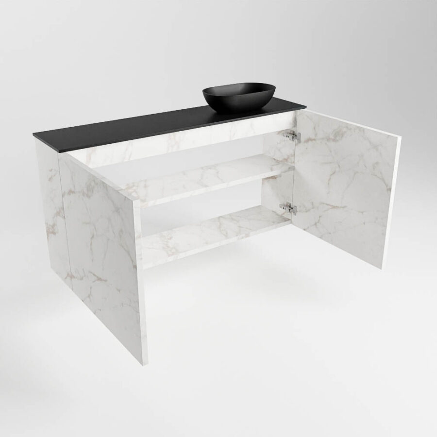 MONDIAZ FOWY toiletmeubel 100cm kleur Carrara. Waskom positie rechts kleur urban | urban. Zonder kraangat - Afbeelding 6