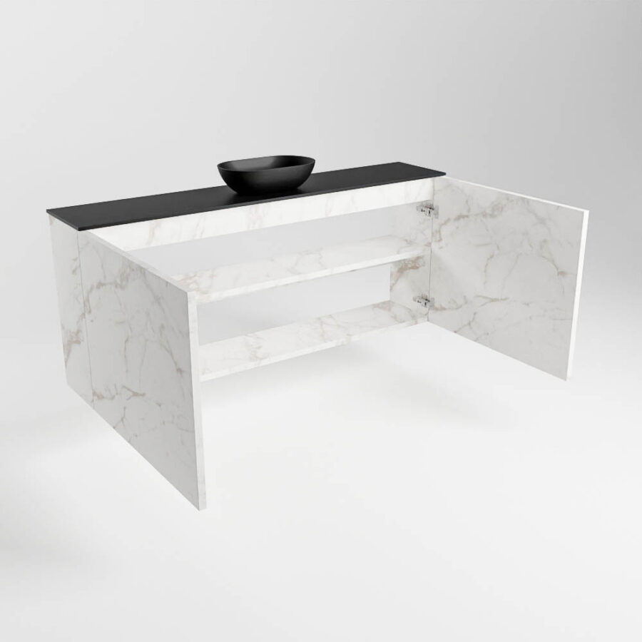 MONDIAZ FOWY toiletmeubel 120cm kleur Carrara. Waskom positie midden kleur urban | urban. Met 1 kraangat - Afbeelding 6